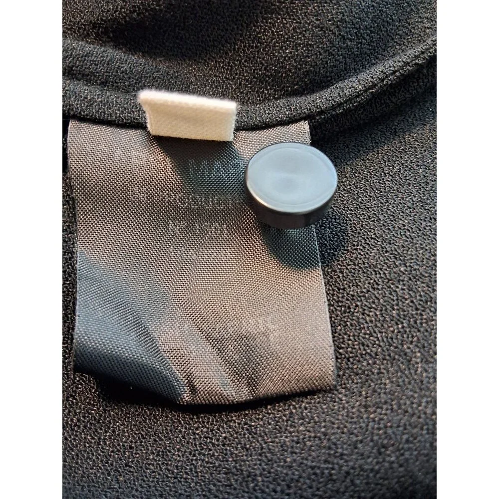 Isabel Marant Étoile Black Long Sleeve Midi‎ Crepe Dress Button V-Neck 36 (US 4)
